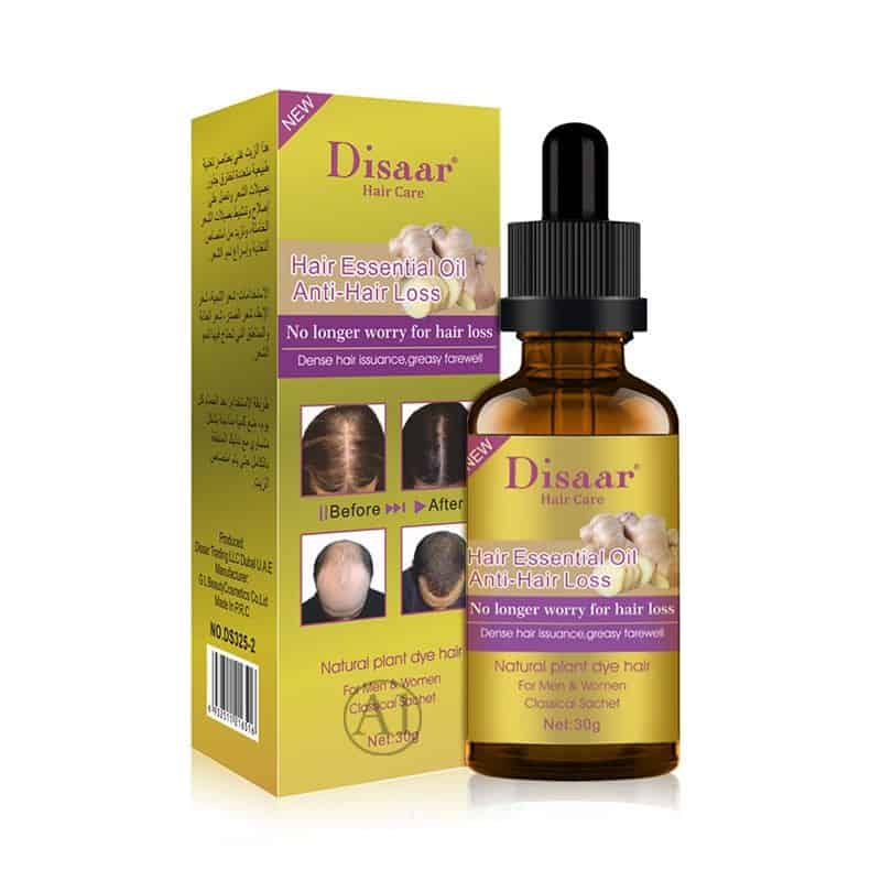 Suero natural para el crecimiento del cabello con aceite esencial de jengibre